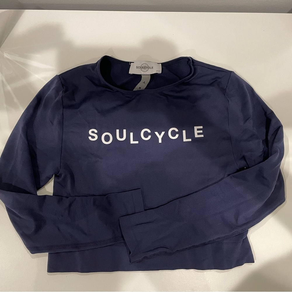 soulcycle long sleeve crop navy